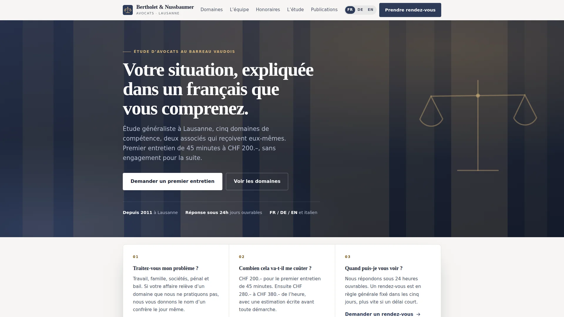 Aperçu du modèle Étude d'avocats